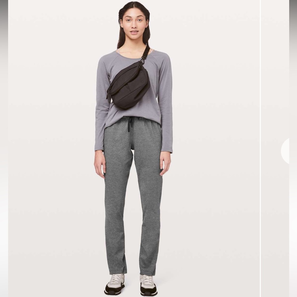 Lululemon On The Fly Pant Full Length 31” Size 8 Heathered Black - Picture 3 of 15